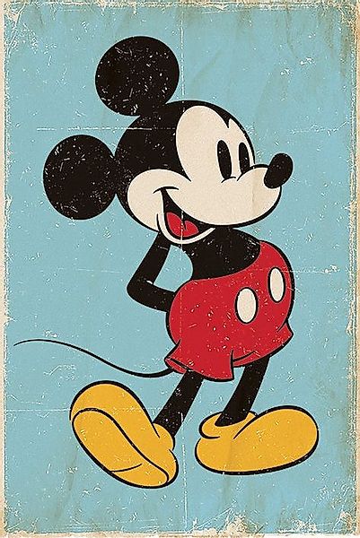 PYRAMID Poster Mickey Mouse Poster Retro Blue 61 x 91,5 cm günstig online kaufen