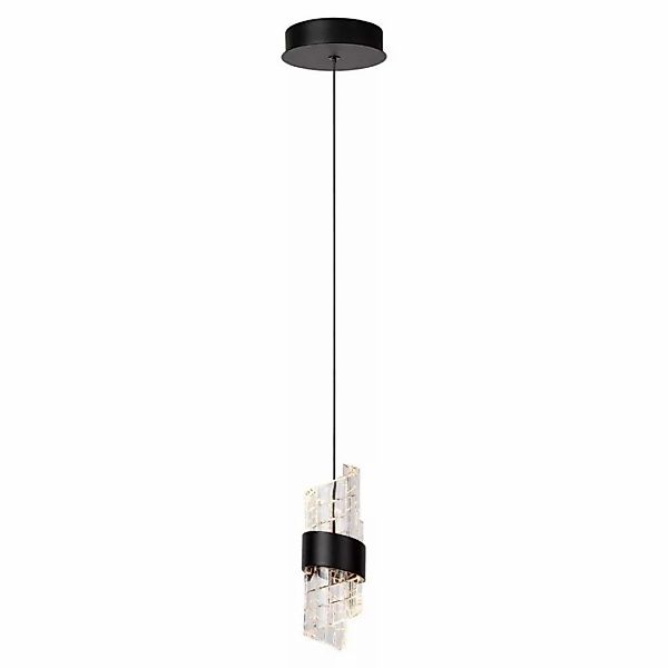 LED Pendelleuchte Kligande in Schwarz und Transparent 9W 700lm günstig online kaufen