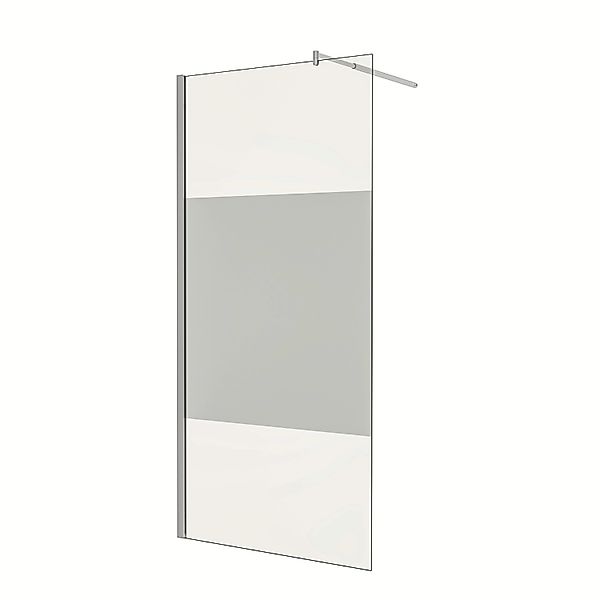 AICA Walk in Duschwand B.90 x H.200cm Milchglasstreifen Duschabtrennung 10m günstig online kaufen