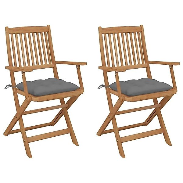 vidaXL Klappbare Gartenstühle 2 Stk mit Kissen Massivholz Akazie 3064606 günstig online kaufen