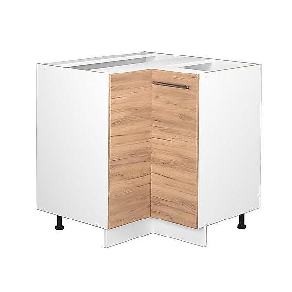 Vicco Eckunterschrank Fame-Line Goldkraft Eiche/Weiß 81 cm ohne Arbeitsplat günstig online kaufen
