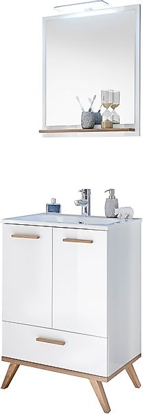 Saphir Badmöbel-Set »Quickset 2-teilig, Mineralmarmor-Waschtisch und LED-Sp günstig online kaufen