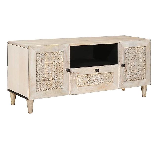 vidaXL Media-Regal TV-Schränk mit Regal Weiß 105 x 33 x 46 cm massives holz günstig online kaufen