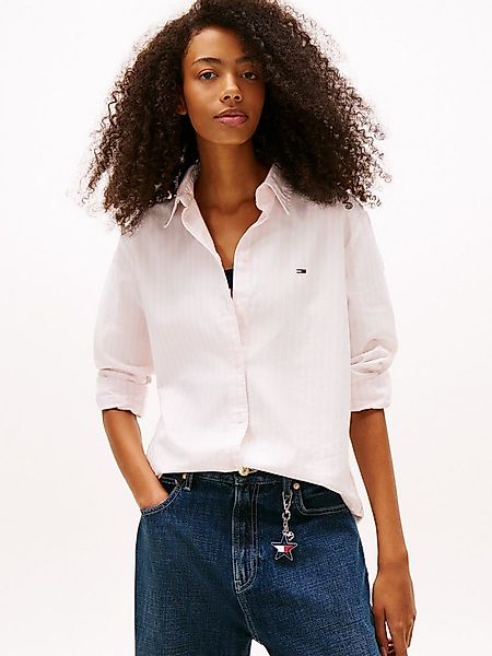 Tommy Jeans Hemdbluse TJW REG OXFORD SHIRT mit Logostickerei, abgerundeter günstig online kaufen