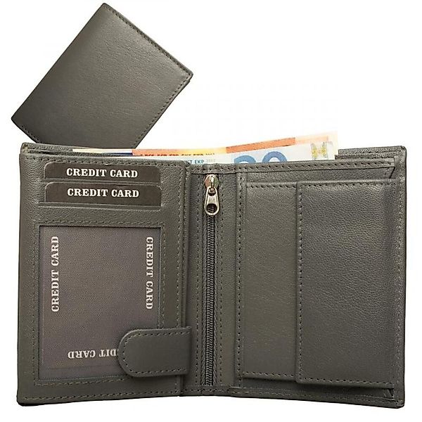 Geldbörse Geldbörse Nappa-Leder Kombibörse Grau (1-tlg) günstig online kaufen