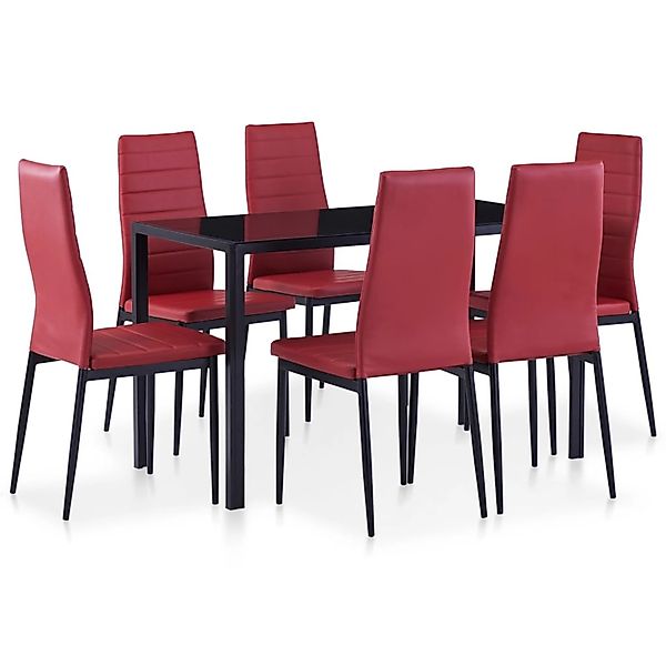 vidaXL Essgruppe 7-tlg. Essgruppe Weinrot, (6-tlg) günstig online kaufen