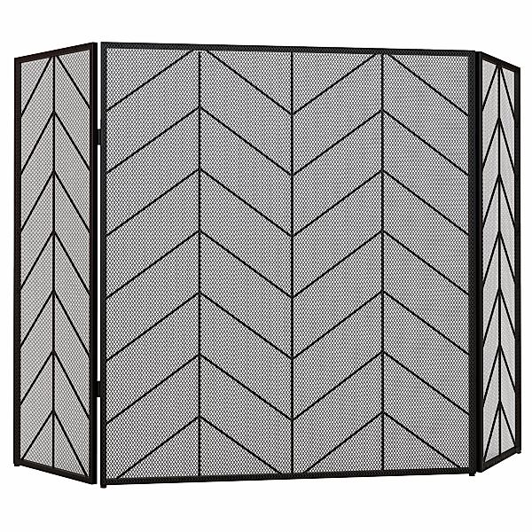 HOMCOM Kaminschutzgitter, Klappbares Kamingitter mit 3 Paneelen, Ofenschutz günstig online kaufen