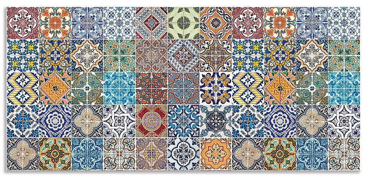 Artland Küchenrückwand "Gemusterte Keramikfliesen" Alu Spritzschutz mit Kle günstig online kaufen