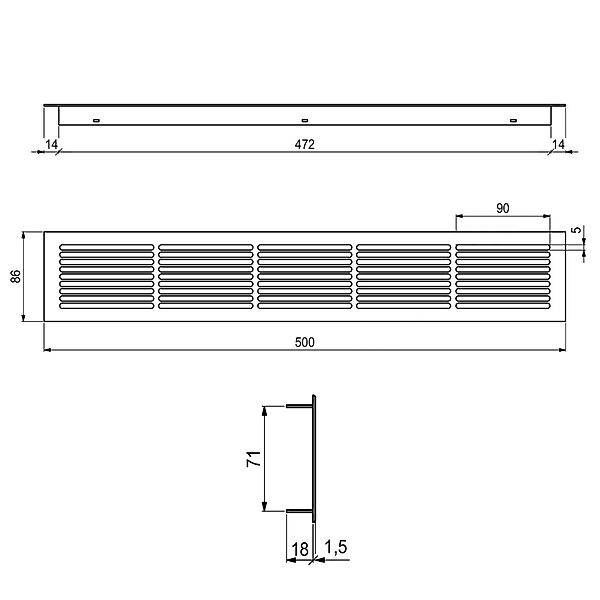 SO-TECH® Lüftungsgitter Lüftungsgitter Schlitzlochung Aluminium 500 günstig online kaufen