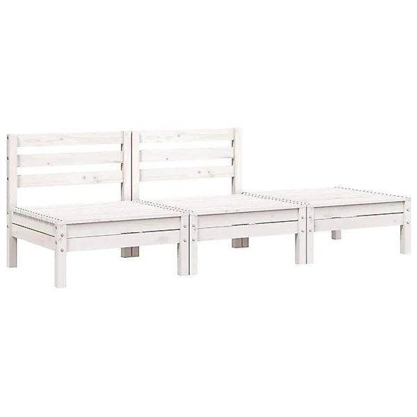 vidaXL Gartensofa 3-Sitzer Weiß Massivholz Kiefer 838034 günstig online kaufen