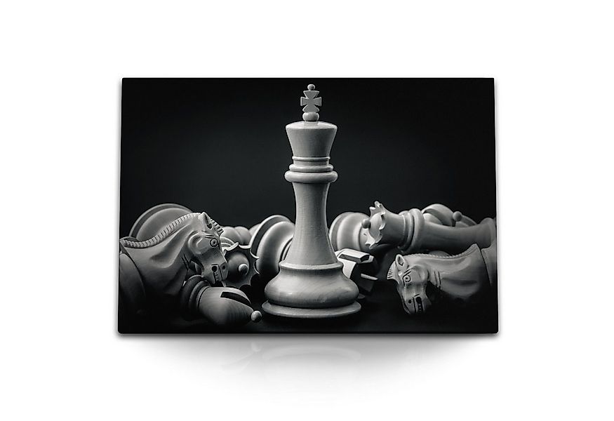 Sinus Art Leinwandbild 120x80cm Wandbild auf Leinwand Schach Schachfiguren günstig online kaufen