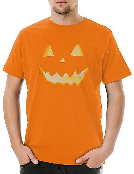 Urban Backwoods Print-Shirt Pumpkin Face I Herren T-Shirt Kürbis Samhain Ha günstig online kaufen