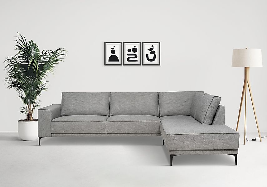 OTTO home Ecksofa "Polsterecke Oland, Struktur, Flachgewebe, Luxus-Microfas günstig online kaufen
