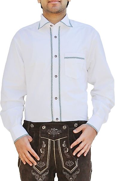German Wear Trachtenhemd GW1254 White/Green Trachtenhemd günstig online kaufen