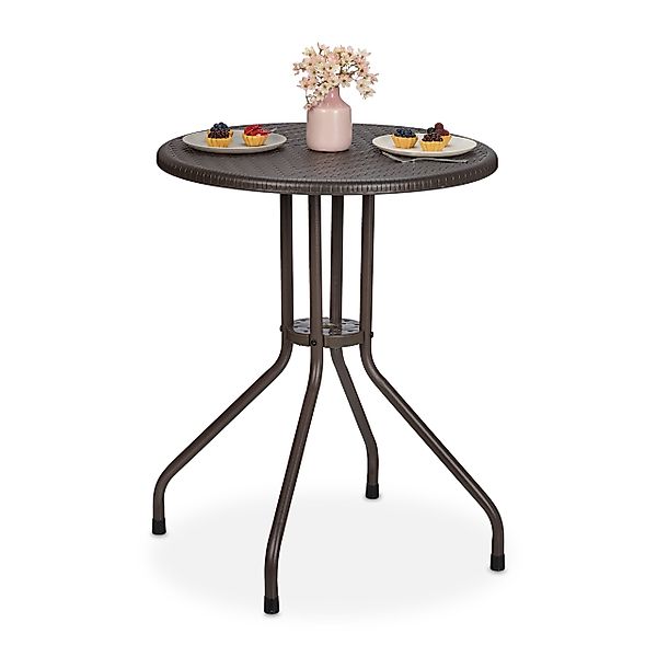 relaxdays Gartentisch Runder Gartentisch in Rattanoptik, günstig online kaufen