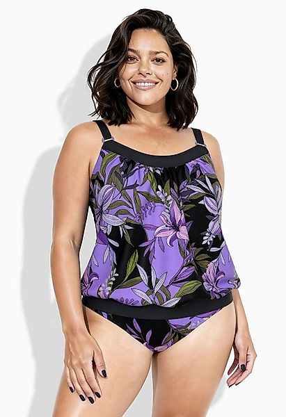 Ulla Popken Soft-BH Tankini Lilien Softcups Elastiksaum günstig online kaufen