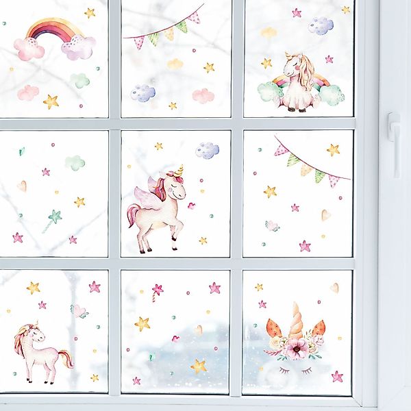 nikima Fensterbild Fensterbilder Einhorn selbstklebend - günstig online kaufen