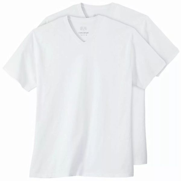 CECEBA V-Shirt Große Größen Herren V-Neck T-Shirt 2er-Pack weiß Ceceba günstig online kaufen