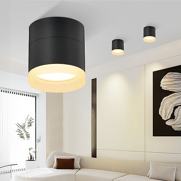 ZMH LED Deckenstrahler Schwarz/Weiß Rund 3000K günstig online kaufen