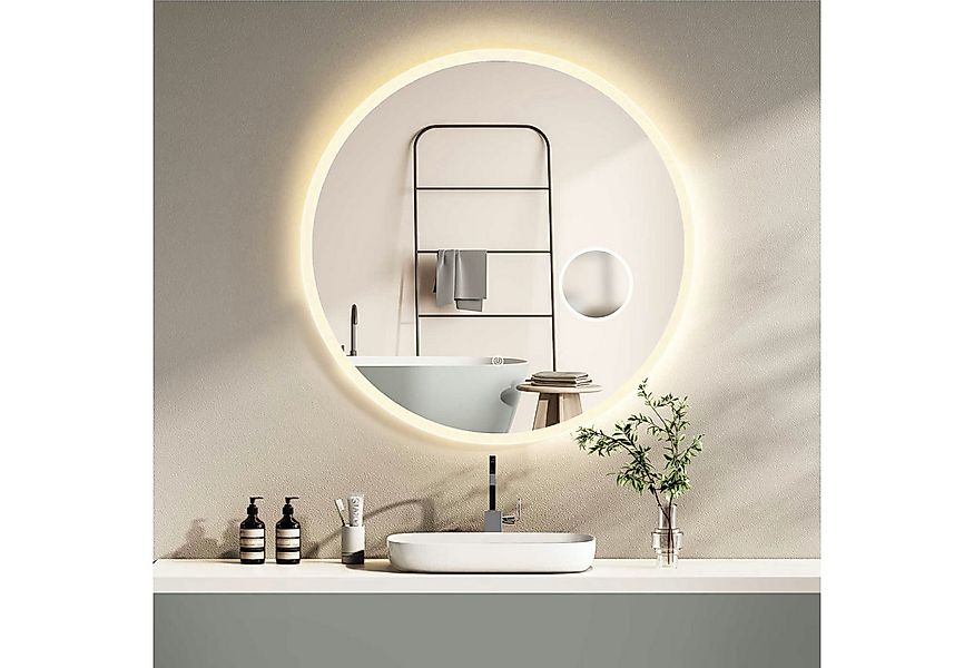 HOKO Badspiegel Schwarz mit beleuchtung, led spiegel rund 60cm / 80cm mit L günstig online kaufen