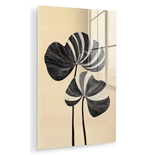 MuchoWow Acrylglasbild Schwarz - Blätter - günstig online kaufen