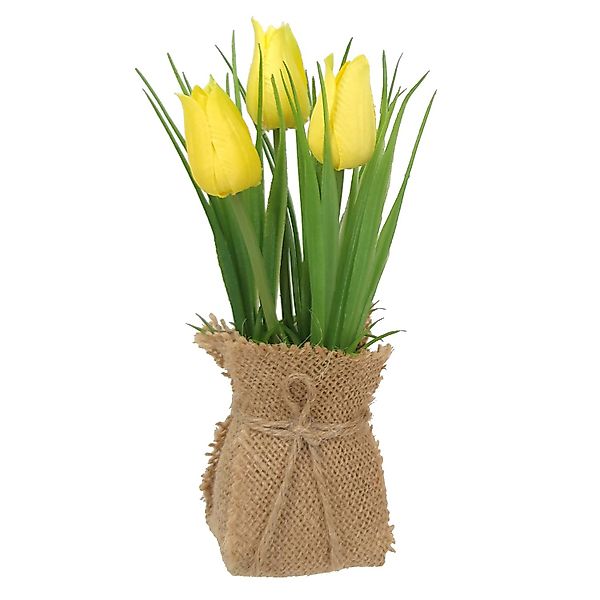 Boltze Topfpflanze Tulip Groß 19 cm x 5 cm x 5 cm Gelb günstig online kaufen