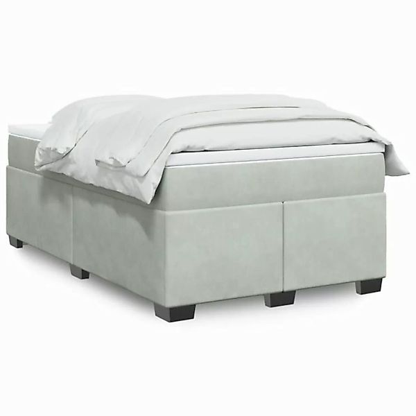 furnicato Bettgestell Boxspringbett mit Matratze Hellgrau 120x200 cm Samt günstig online kaufen