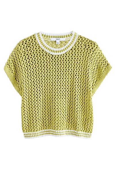 Next Strickpullover Kurzarm-T-Shirt mit Mesh und Häkelei (1-tlg) günstig online kaufen