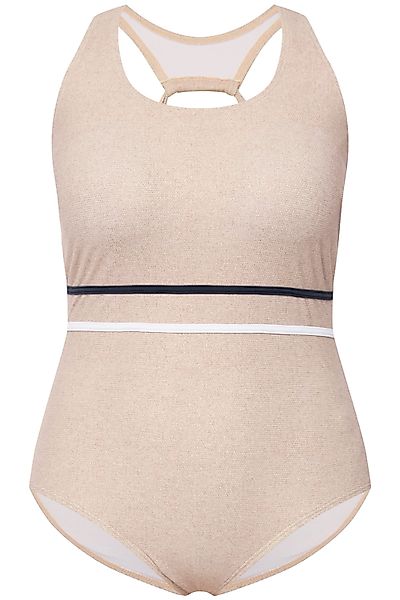 Ulla Popken Badeanzug Badeanzug Juteoptik Softcups günstig online kaufen