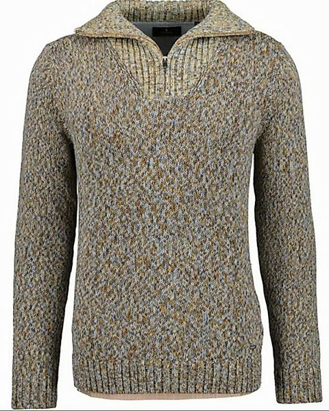 RAGMAN V-Ausschnitt-Pullover Tweed mit Troyer und Zip günstig online kaufen