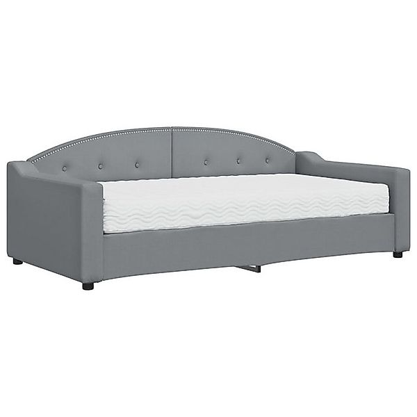 vidaXL Bett, Tagesbett mit Matratze Hellgrau 90x190 cm Stoff günstig online kaufen