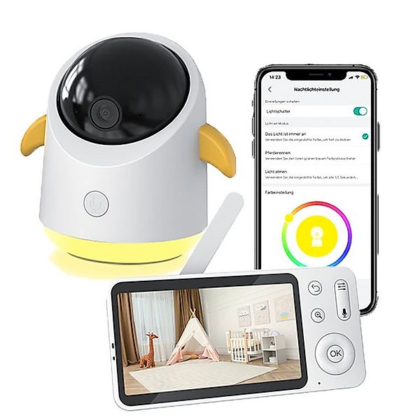 Boifun Babyphone Babyphone mit Kamera 2K/3MP 5 Zoll WLAN Video Babyfon mit günstig online kaufen