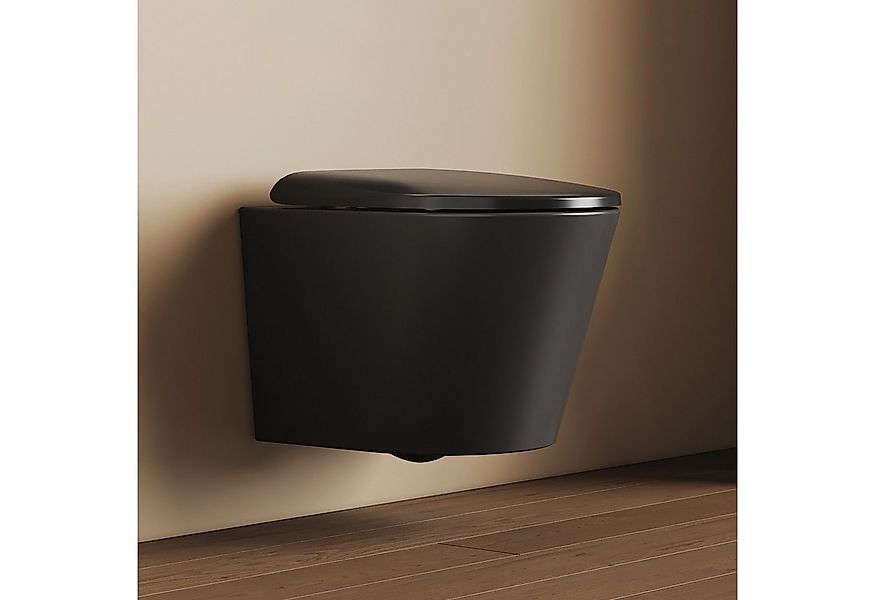 EMKE Tiefspül-WC Hänge WC Toilette Wandhängendes WC mit abnehmbarem Softclo günstig online kaufen