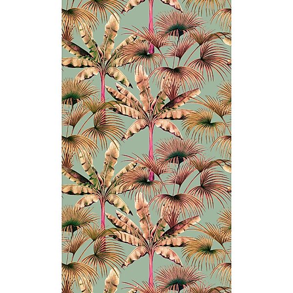 A.S. Creation Fototapete Palmenblätter 1,59 m x 2,8 m Grün-Rosa-Beige FSC® günstig online kaufen