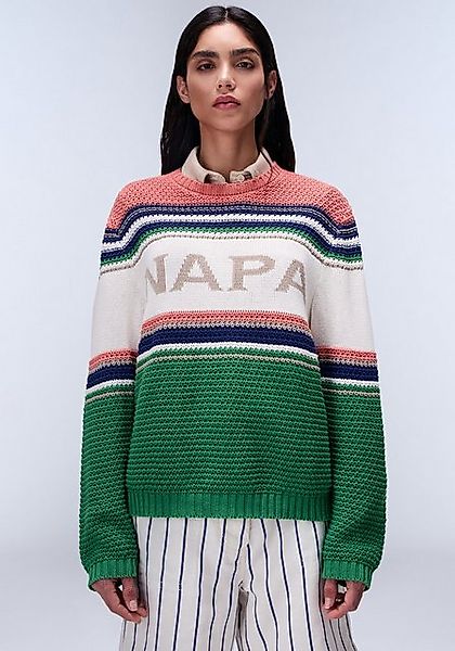 Napapijri Strickpullover D-AULLA C W 81S STRIPE 81S Mit Rundhalsausschnitt günstig online kaufen