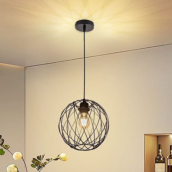 ZMH Pendelleuchte Esszimmer 120CM Schwarz Retro günstig online kaufen