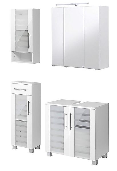 welltime Badmöbel-Set Jaca, (4-St), Badmöbel-Set mit hochglanz Fronten günstig online kaufen