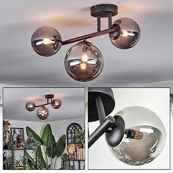 hofstein Deckenleuchte 3-flammige Deckenlampe aus Metall/Glas günstig online kaufen