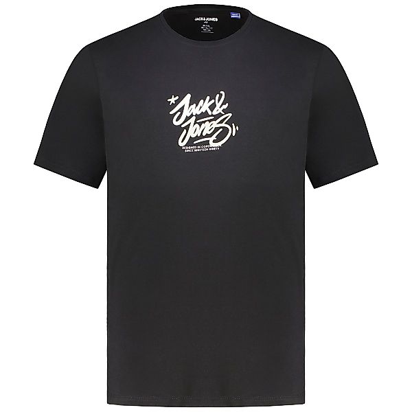Jack&Jones T-Shirt mit Label-Print Farbe schwarz Größe: 3XL günstig online kaufen