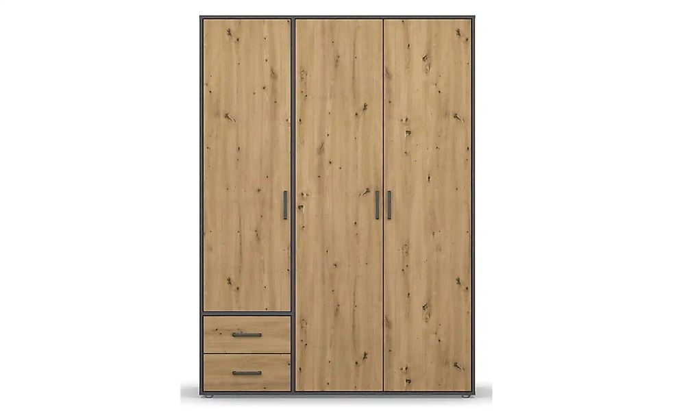 Drehtürenschrank  Yarm ¦ grau ¦ Maße (cm): B: 140 H: 194 Schränke > Kleider günstig online kaufen