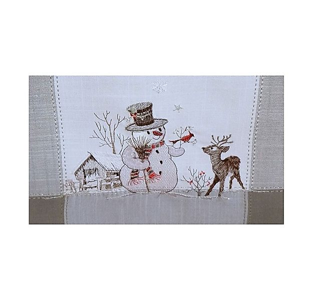 texpot Tischdecke Tischläufer Stickerei Schneemann Weihnachten Winter (1-tl günstig online kaufen