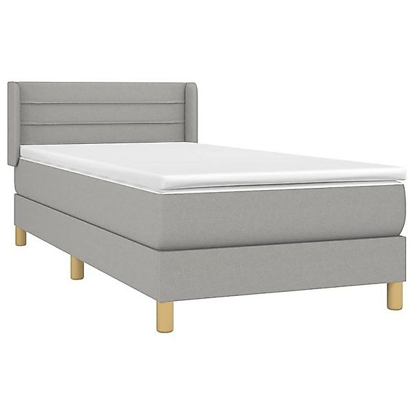 vidaXL Boxspringbett, Boxbett mit Matratze Hellgrau 80x200 cm Stoff günstig online kaufen