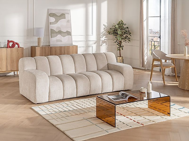3-Sitzer-Sofa – Chenille-Stoff – Beige – BELADON günstig online kaufen