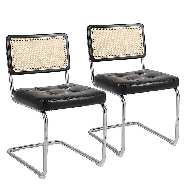 Esszimmerstuhl, mittelalterliche Moderne, 2er-Set Rattan Stühle, Hochdichte günstig online kaufen