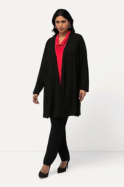 Ulla Popken Blusenjacke Indoorjacke 3D-Zackenmuster A-Linie günstig online kaufen