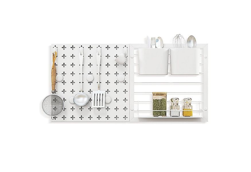 COSTWAY Lochwand, 2 Stk., mit 4 Haken, 2 Behälter, 5 Magneten, 61cm günstig online kaufen