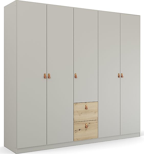rauch Drehtürenschrank »Homey by Quadra Spin«, mit cognacbraunen Ledergriff günstig online kaufen