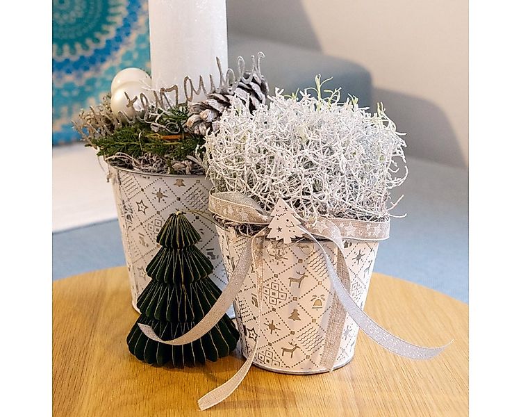 matches21 HOME & HOBBY Blumentopf Metall Weihnachtsmotiv Blumen-Topf Überto günstig online kaufen