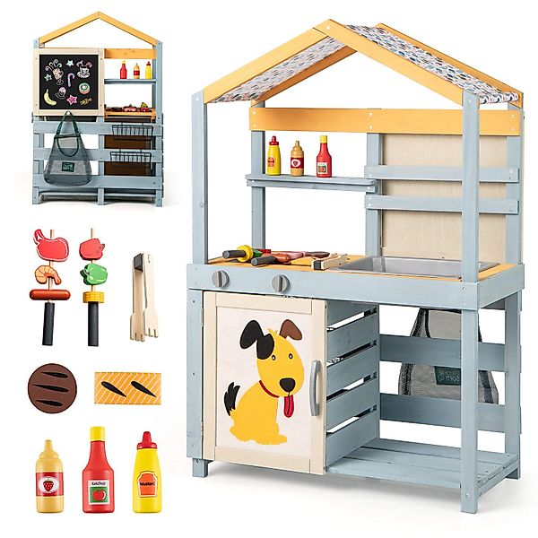 KOMFOTTEU Outdoor-Spielküche, 2 in 1 Matschküche, günstig online kaufen