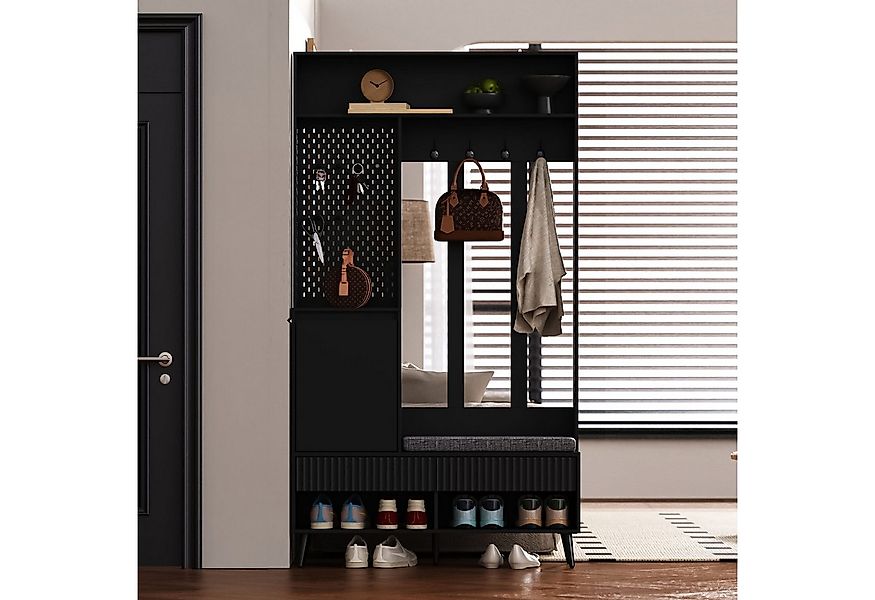 Flieks Garderoben-Set mit Schuhschrank, Kleiderhaken, Pegboard, Schubladen günstig online kaufen